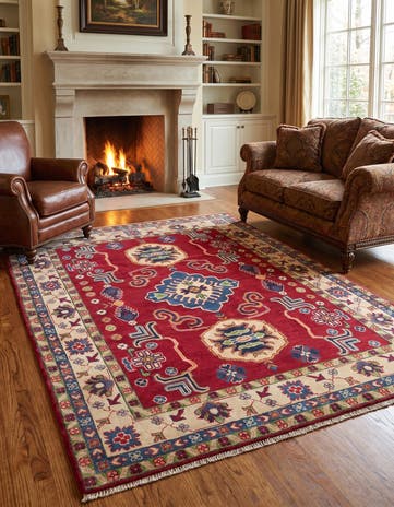 5' 1 x 6' 8 Hand Knotted Kazak Rug