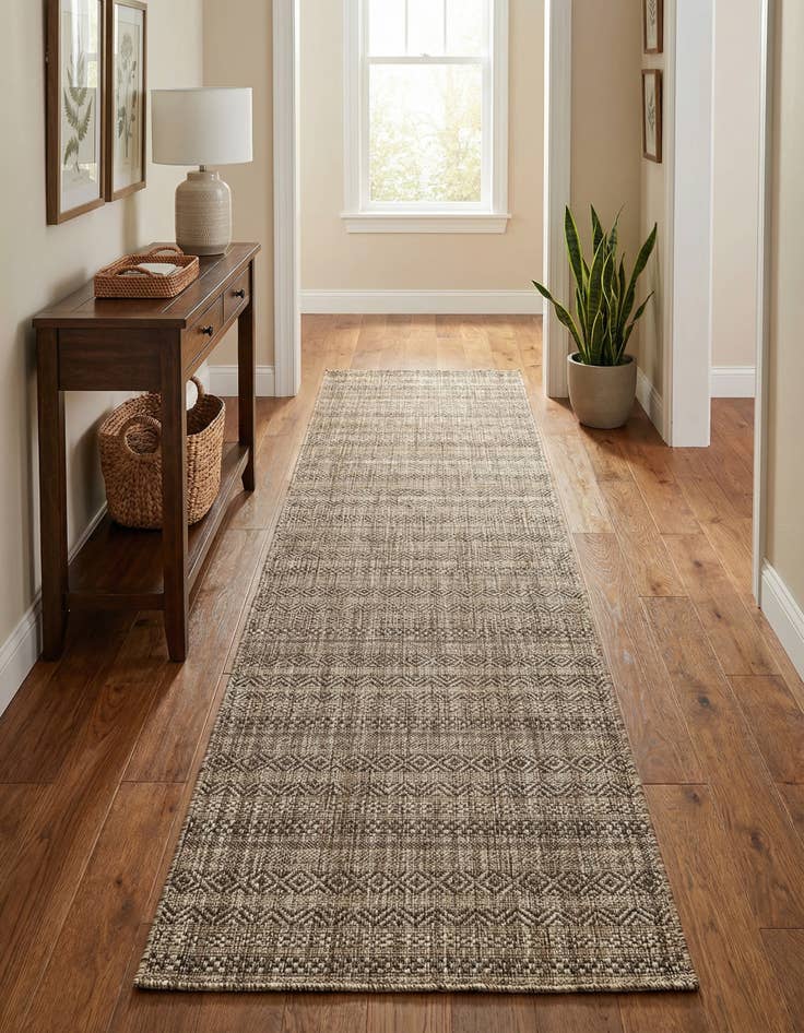 Detail image of 2' 7 x 12'  Washable Striped Indoor / Outdoor Runner Rug