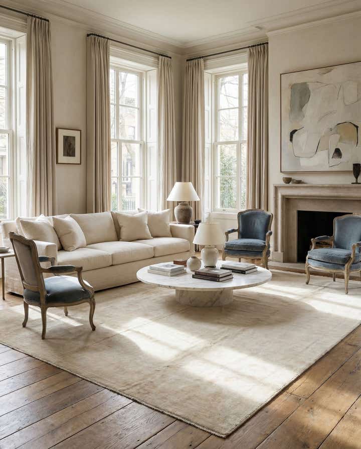 12' 3 x 14' 9 Hand Knotted Oushak Wool Rug