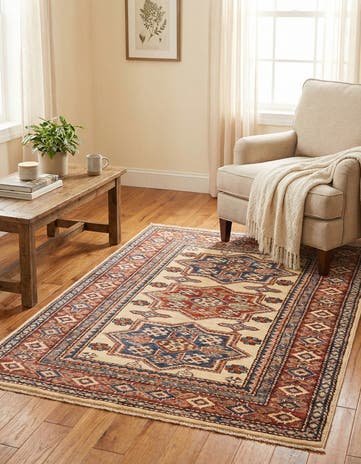 3' 3 x 4' 9 Hand Knotted Kazak Oriental Rug