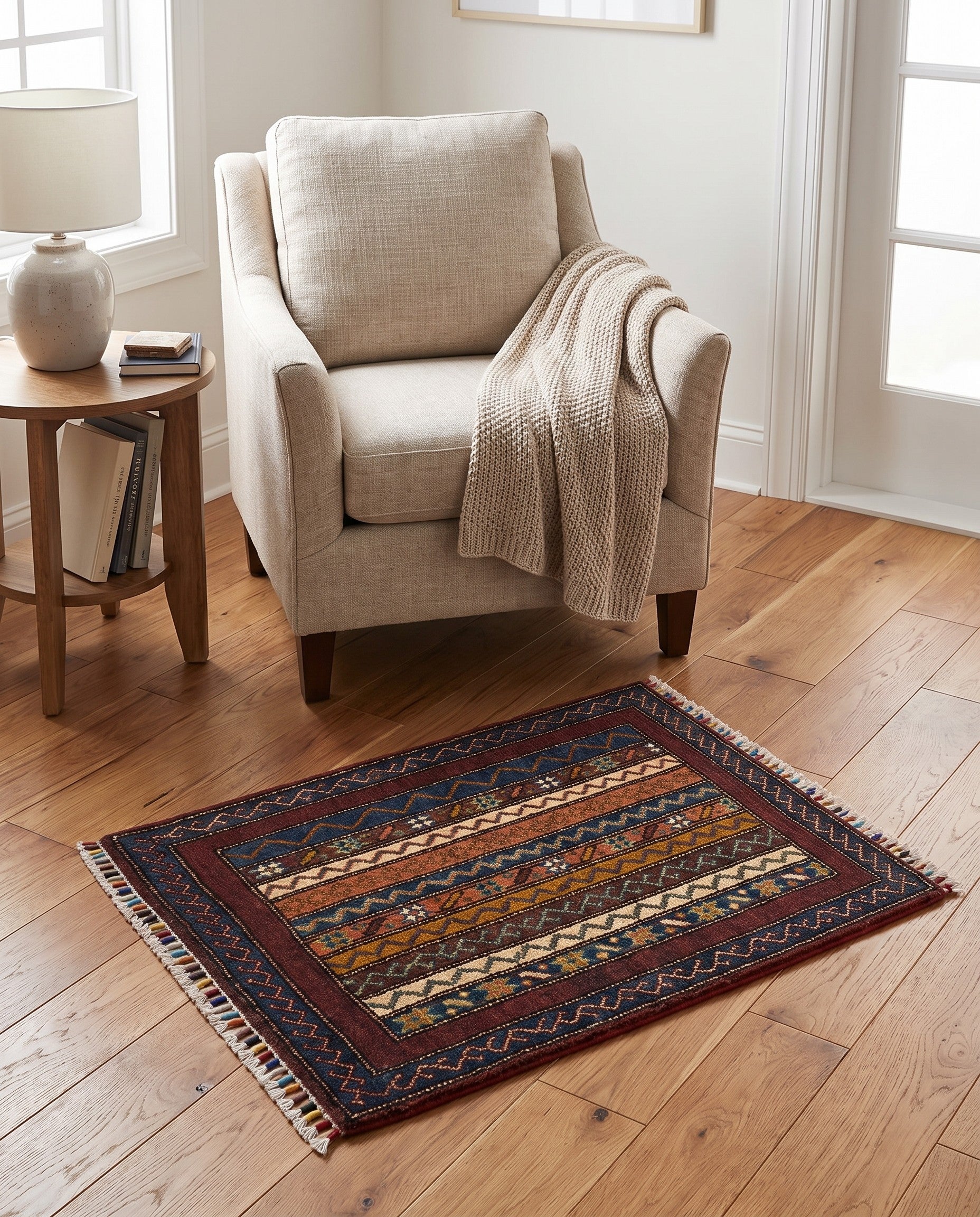 2' x 2' 11 Hand Knotted Kazak Rug