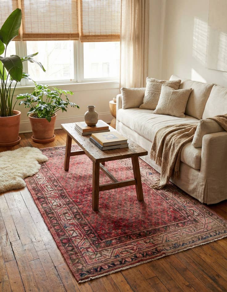 Detail image of  3' 6 x 6' 8  Hand Knotted Ultra Vintage Persian Wool Rug