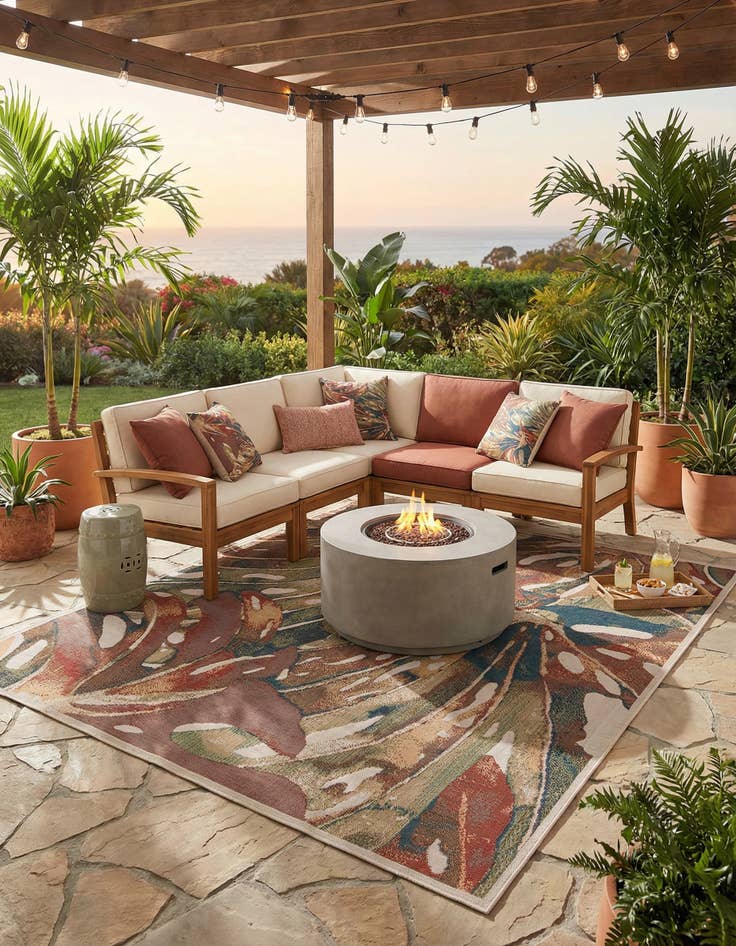 Detail image of 9' x 12'  Washable Baja Indoor / Outdoor Rug