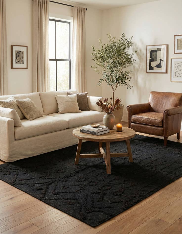 Detail image of 5' 6 x 7' 9  Hand Knotted Moroccan Wool Rug