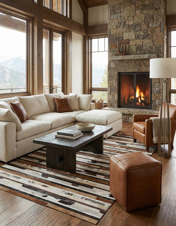 Detail image of 5' 2 x 8' Cowhide Rug