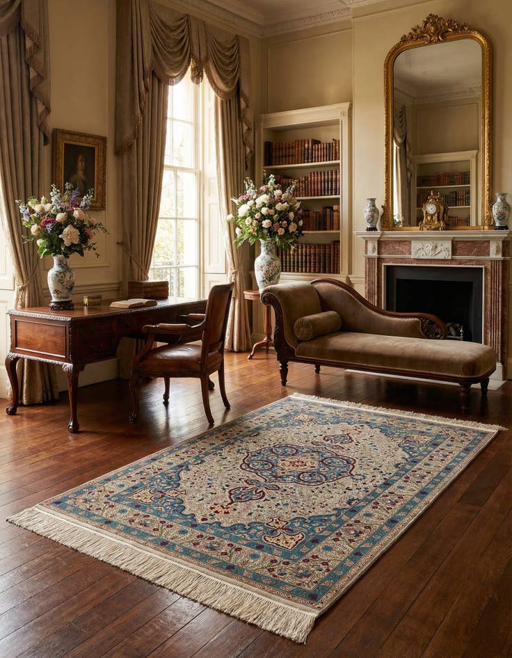 Detail image of 2' 9 x 4' 7 Hereke Silk Rug