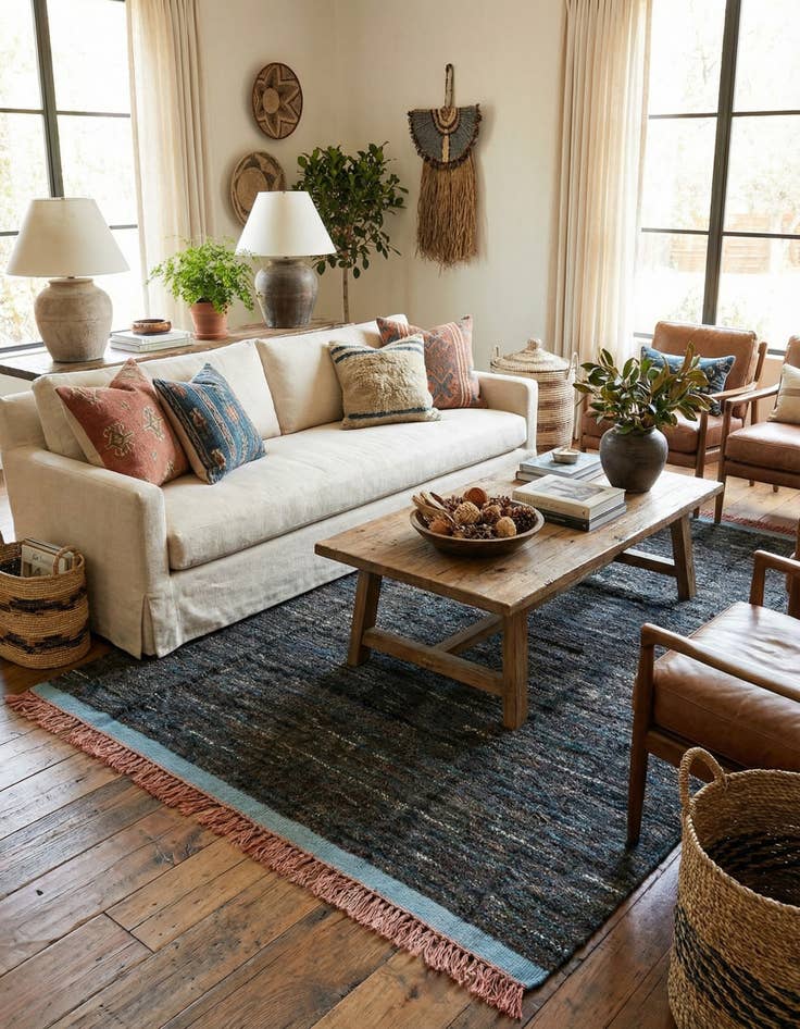 Detail image of 7' 7 x 10' 3  Hand Knotted Moroccan Wool Rug