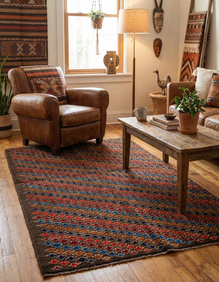 Detail image of 3' 9 x 5' 9  Hand Knotted Balouch Wool Rug