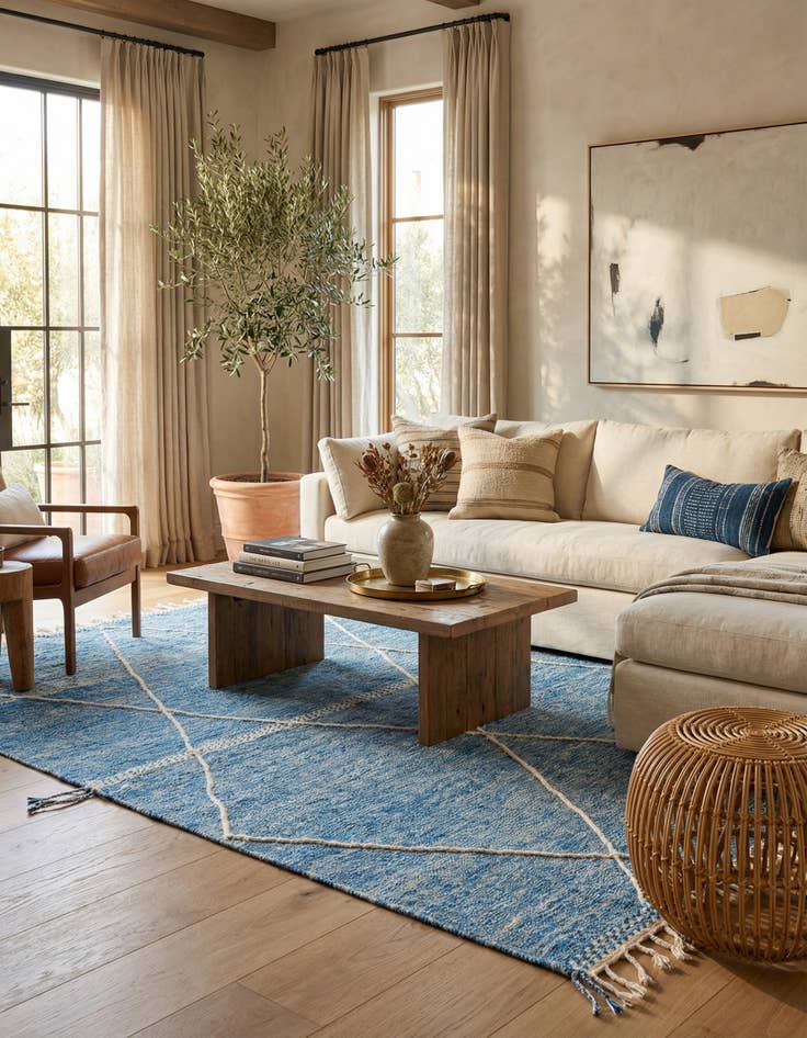 Detail image of 6' 8 x 9' 10  Hand Knotted Moroccan Wool Rug