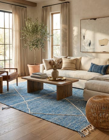 6' 8 x 9' 10 Hand Knotted Moroccan Wool Rug