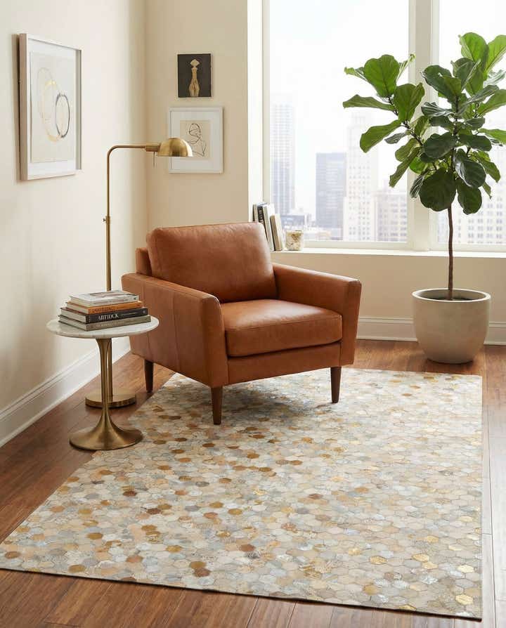5' 2 x 8' 1 Cowhide - Patchwork Rug