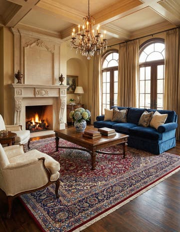 9' 8 x 13' 3 Hand Knotted Kashan Persian Wool Rug