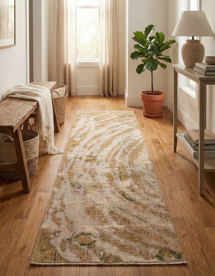 Detail image of 2' 2 x 8' 7  Hand Knotted Ultra Vintage Persian Wool Runner Rug