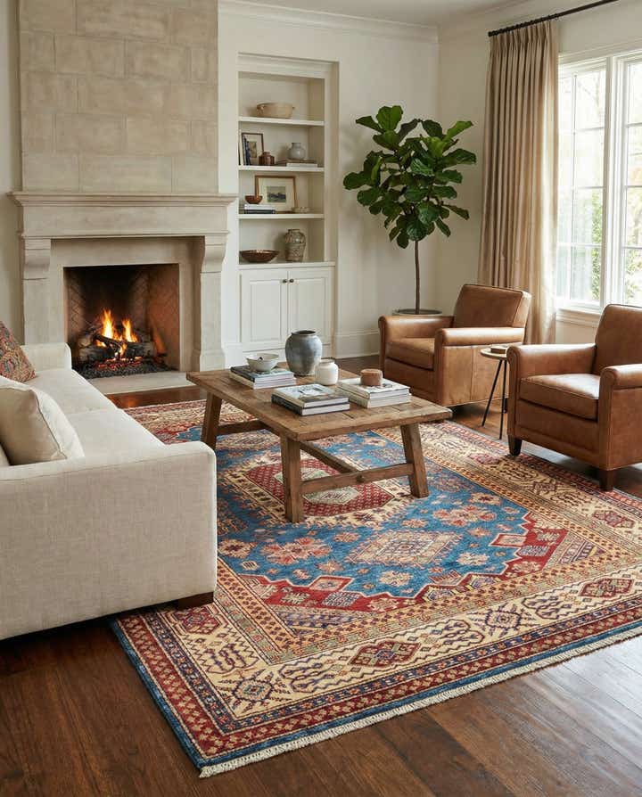 5' 8 x 7' 8 Hand Knotted Kazak Oriental Rug