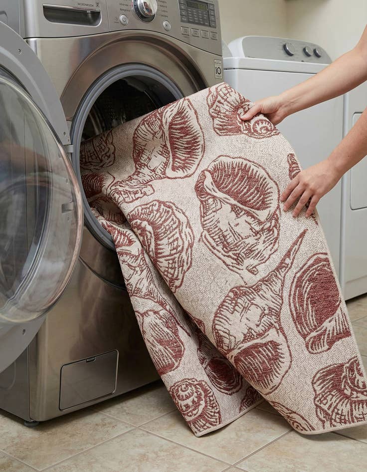 Detail image of  7' 10 x 10'  Washable Coastal Indoor / Outdoor Rug