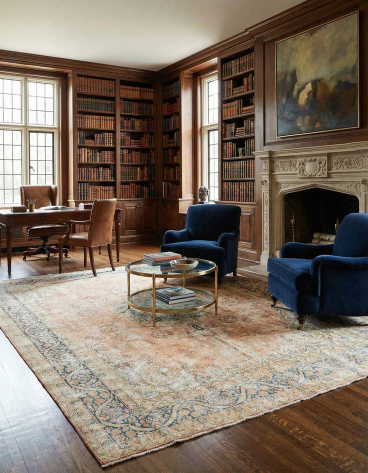 Detail image of 9' 5 x 12' 8 Vintage Royal Wool Rug