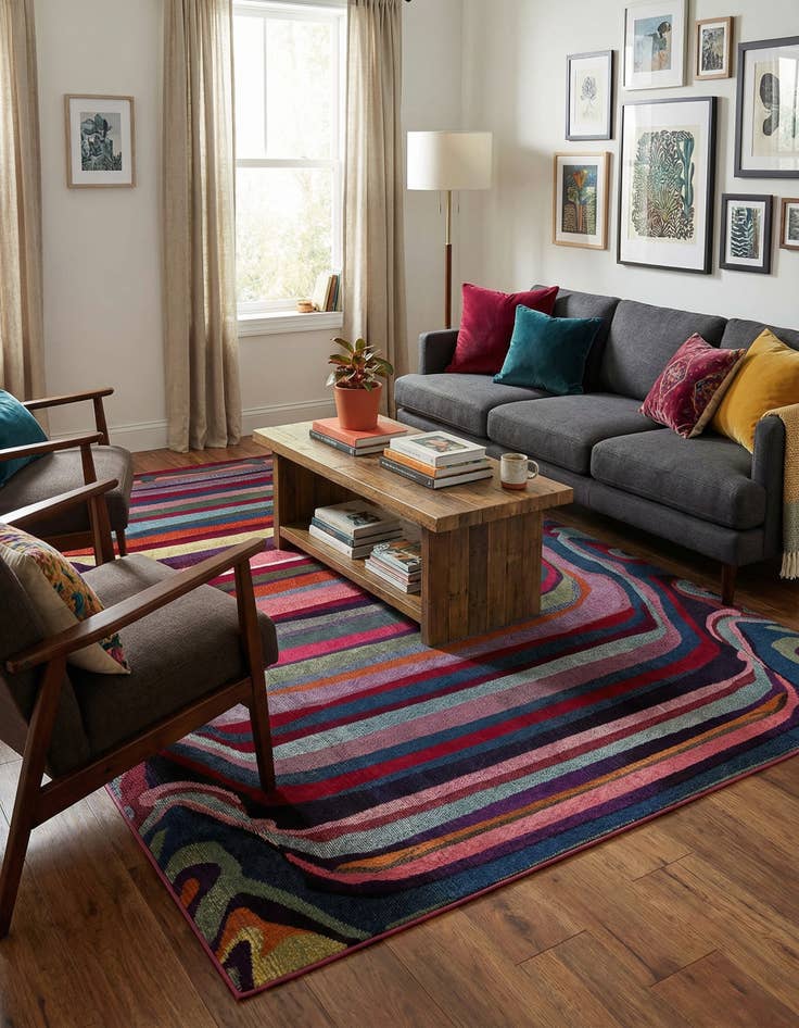 Detail image of 9' x 12'  Washable Spectrum Rug