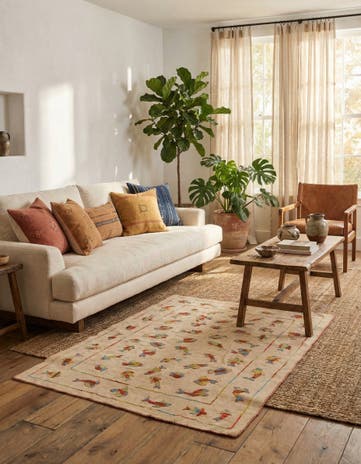 5' x 6' 3 Hand Woven Kilim Suzani Wool Rug