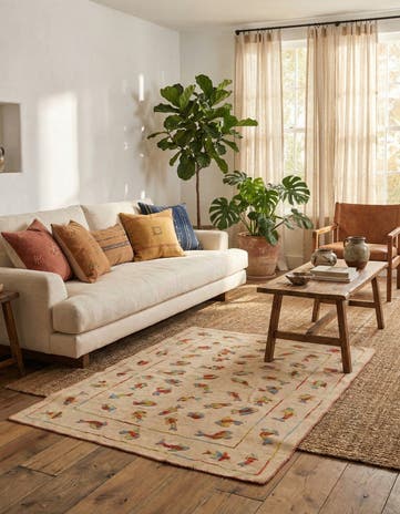 5' x 6' 3 Hand Woven Kilim Suzani Wool Rug