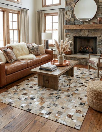 5' 2 x 8' Cowhide - Patchwork Rug
