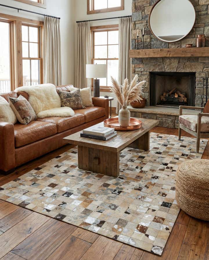 5' 2 x 8' Cowhide - Patchwork Rug