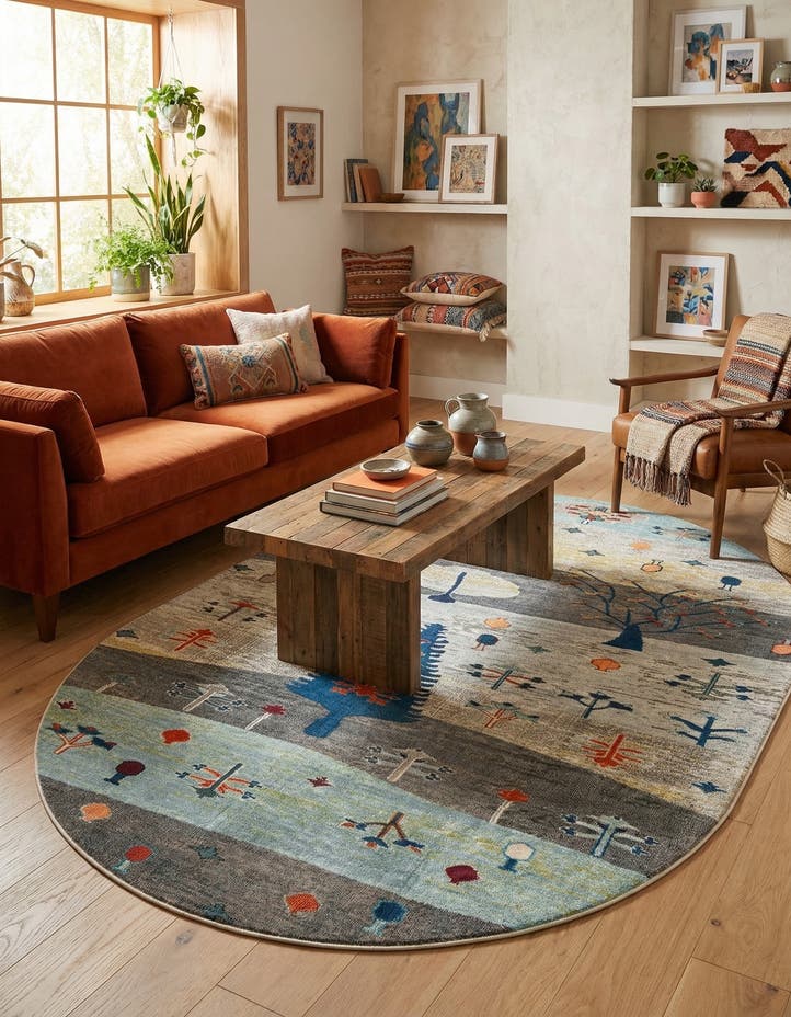 7' 10 x 10' Washable Vivid Oval Rug