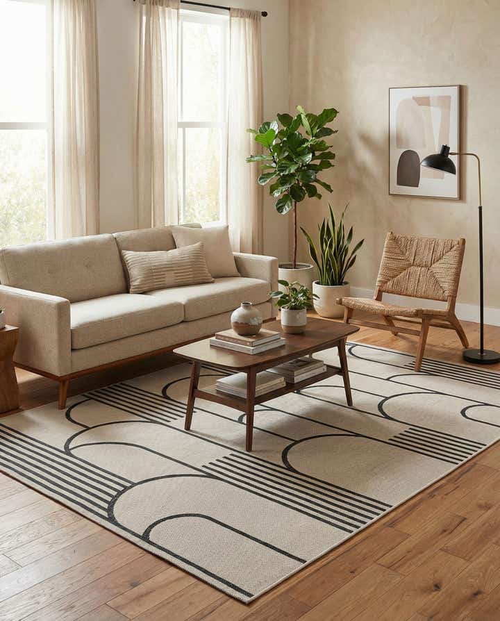 5' 3 x 8' Easy-Clean Modern Indoor / Outdoor Rug
