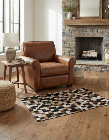 2' x 3' Cowhide Leather Rug