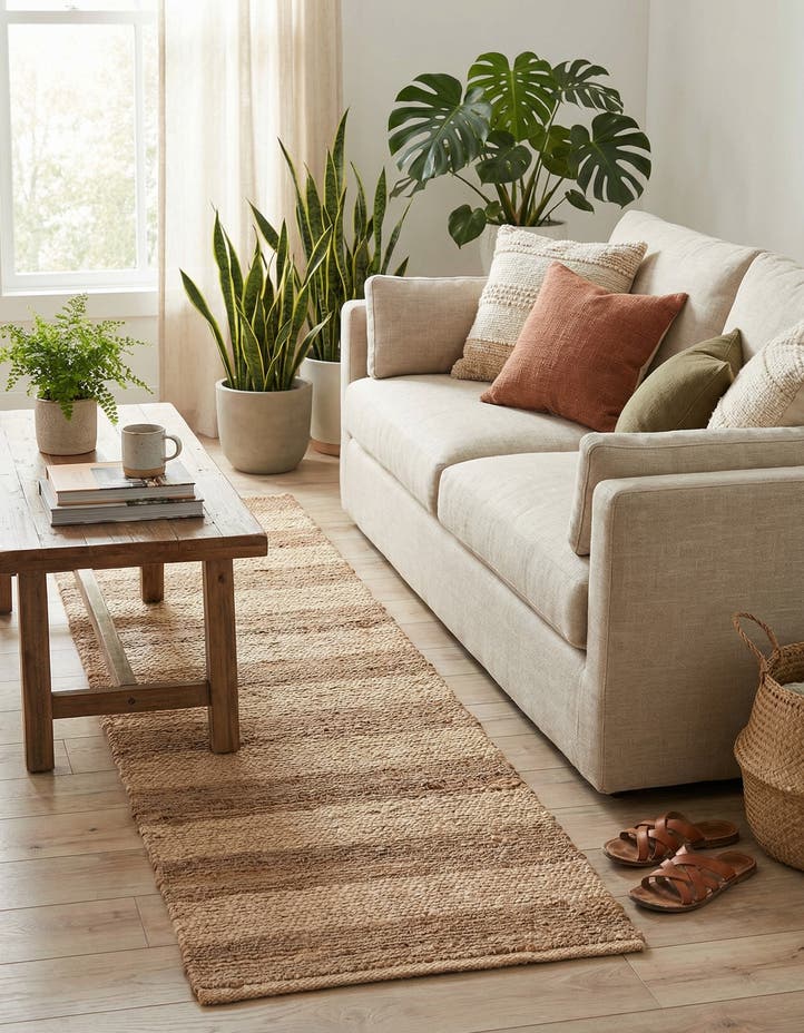 2' 2 x 6' 1 Handmade Braided Jute Runner Rug