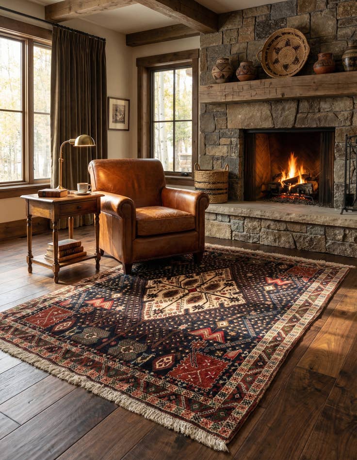 Detail image of 4' 9 x 6' 2 Afshar Rug