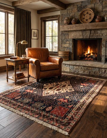 4' 9 x 6' 2 Afshar Rug