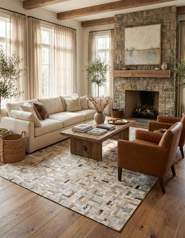 4' 11 x 8' 1 Cowhide Stocks Rug