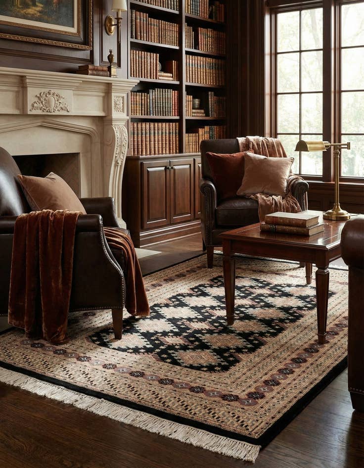 Detail image of 4' 2 x 6' 1 Hand Knotted Bokhara Oriental Rug