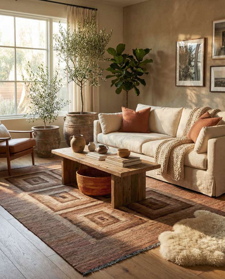 4' 3 x 6' 3 Hand Woven Kilim Modern Wool Rug
