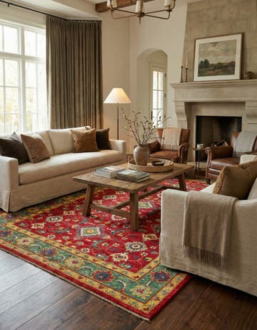 6' 7 x 9' 4 Hand Knotted Kazak Rug