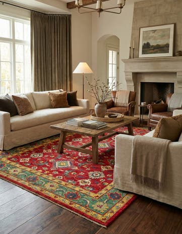 6' 7 x 9' 4 Hand Knotted Kazak Rug