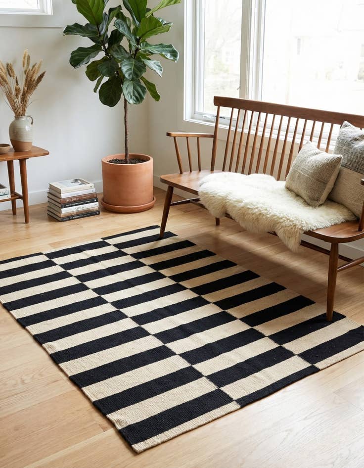 Detail image of 2' 8 x 3' 9  Hand Woven Kilim Modern Wool Rug