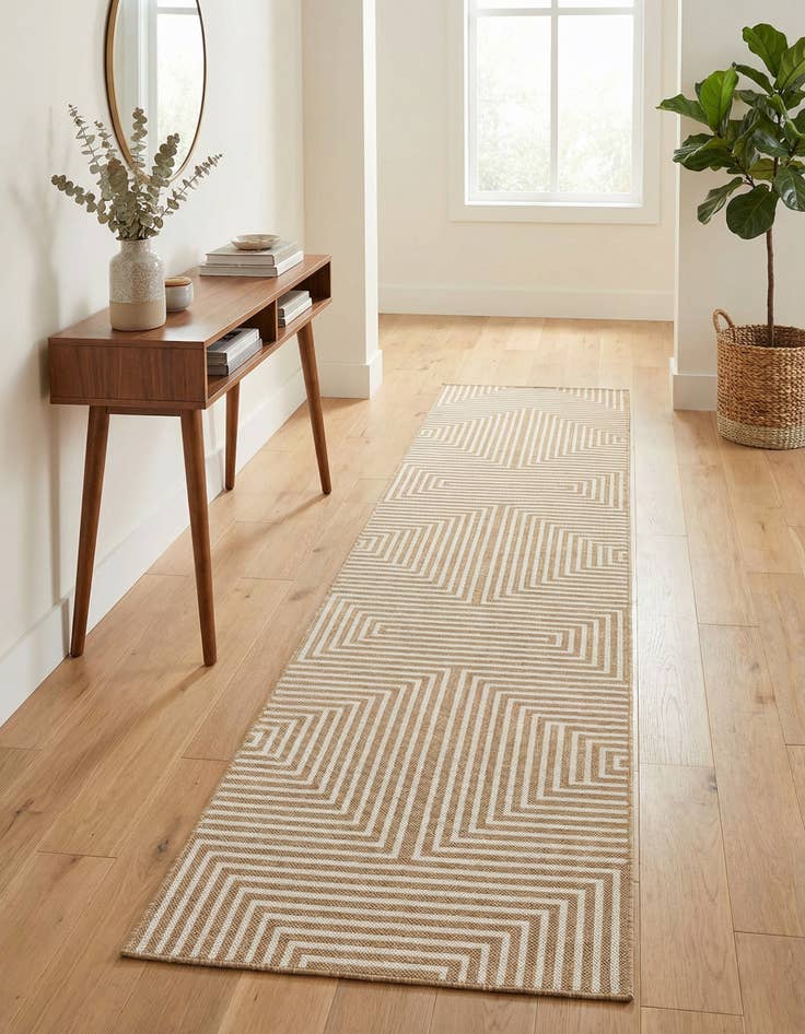 Detail image of  2' 7 x 12'  Washable Modern Indoor / Outdoor Runner Rug