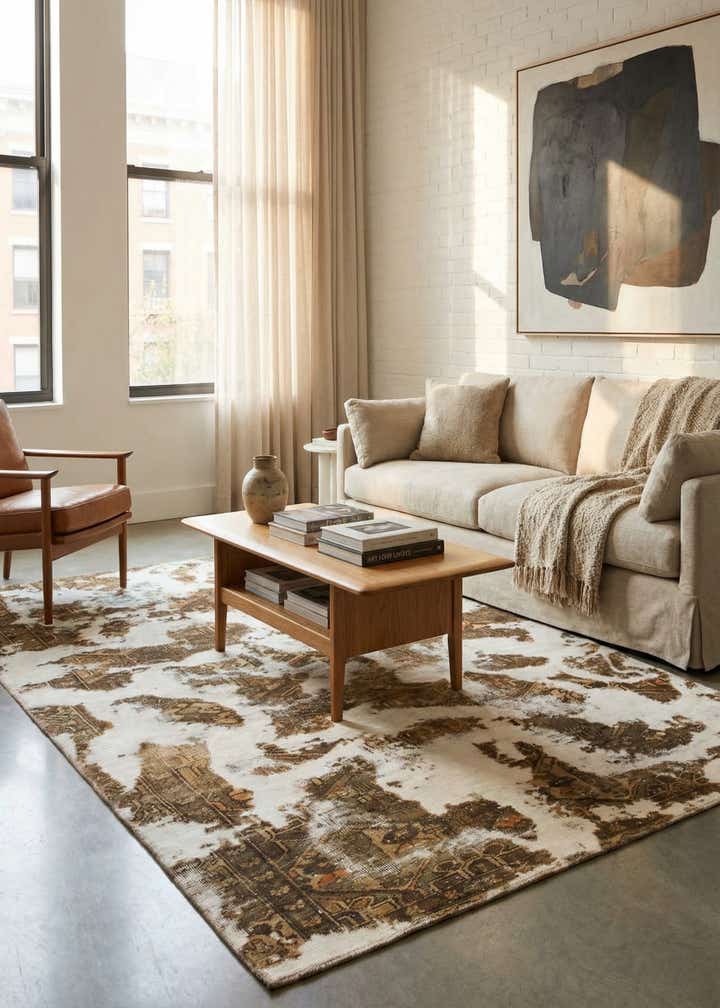 5' 8 x 8' 6 Hand Knotted Ultra Vintage Persian Wool Rug