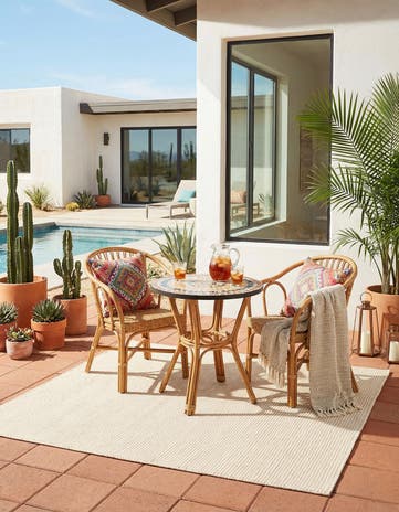 5' 1 x 5' 1 Easy-Clean Jill Zarin Palm Springs Indoor / Outdoor Square Rug