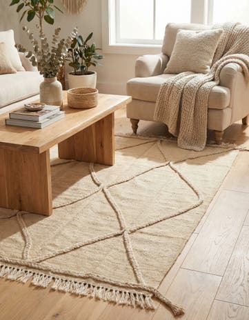 3' 5 x 4' 10 Hand Knotted Moroccan Wool Rug