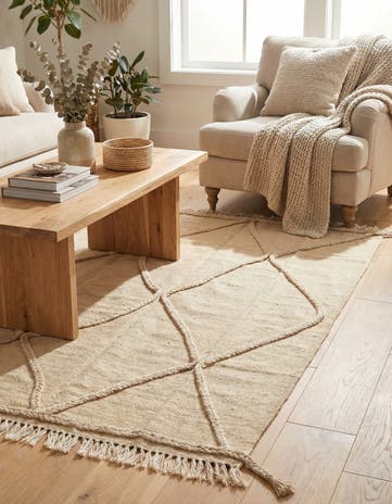 3' 5 x 4' 10 Hand Knotted Moroccan Wool Rug