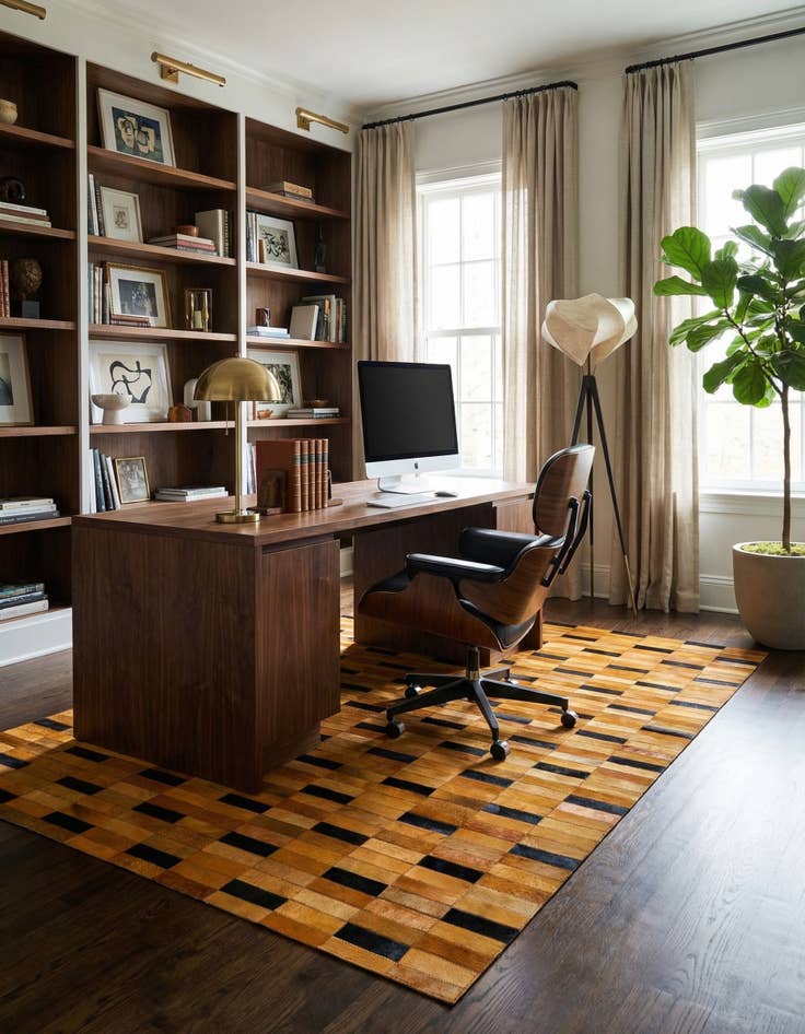 Detail image of  4' 11 x 8' 1 Cowhide - Patchwork Rug