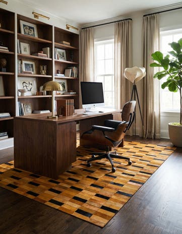 4' 11 x 8' 1 Cowhide - Patchwork Rug