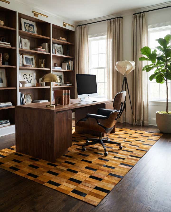 4' 11 x 8' 1 Cowhide - Patchwork Rug