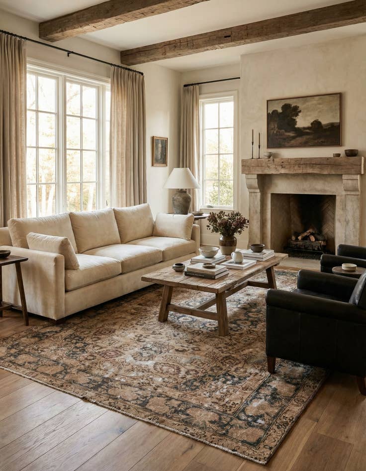 Detail image of 6' 8 x 9' 7 Hand Knotted Ultra Vintage Persian Wool Rug