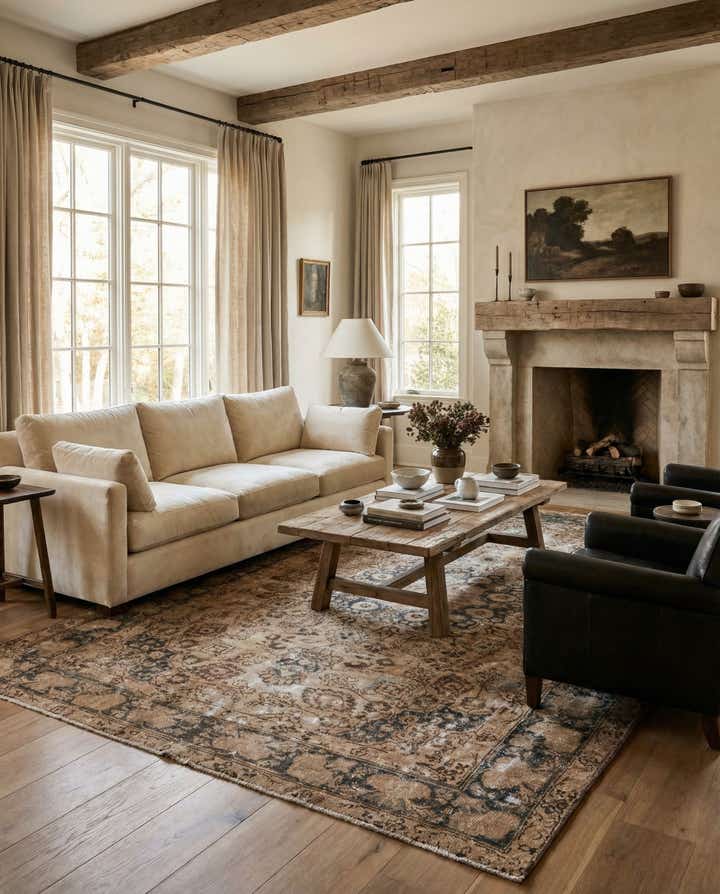 6' 8 x 9' 7 Hand Knotted Ultra Vintage Persian Wool Rug