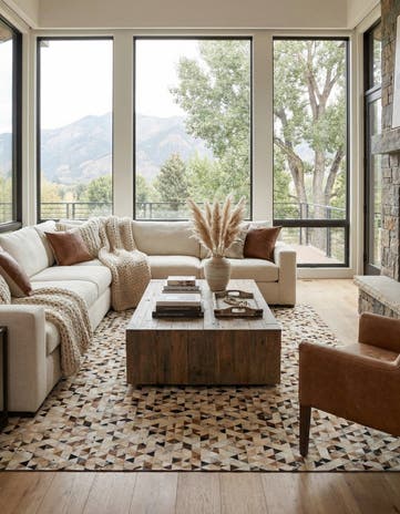 7' 10 x 9' 10 Cowhide - Patchwork Rug