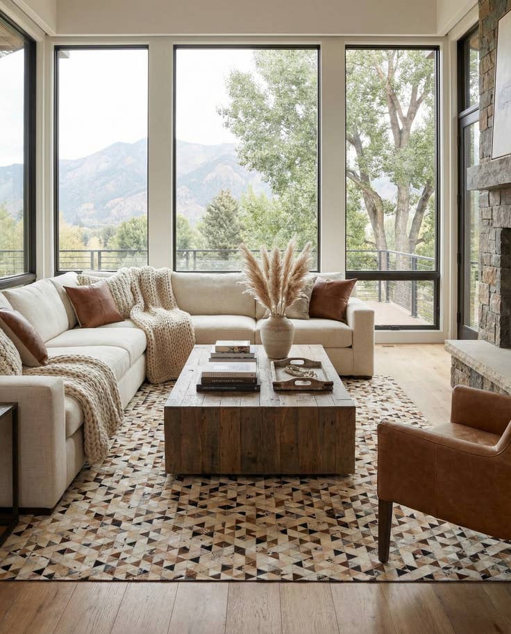 Detail image of 7' 10 x 9' 10 Cowhide - Patchwork Rug