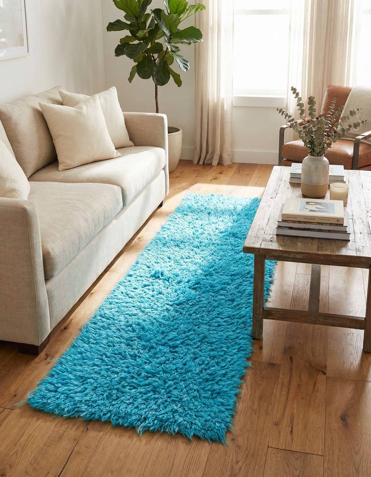 Detail image of 2' 6 x 7'  Hand Knotted Moroccan Wool Runner Rug